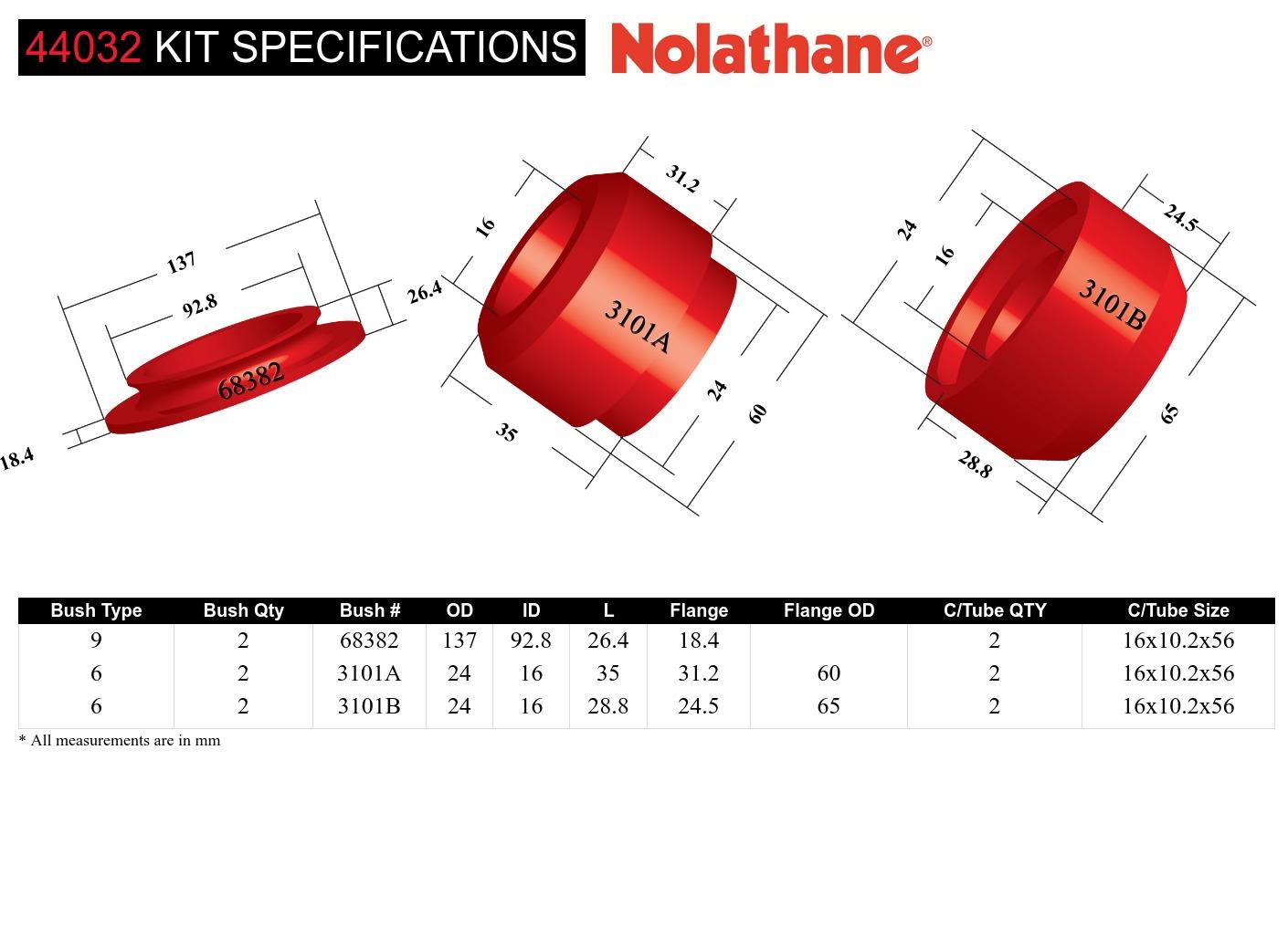 Front Strut Mount - Bushing Kit to Suit Mitsubishi Pajero NM-NX
