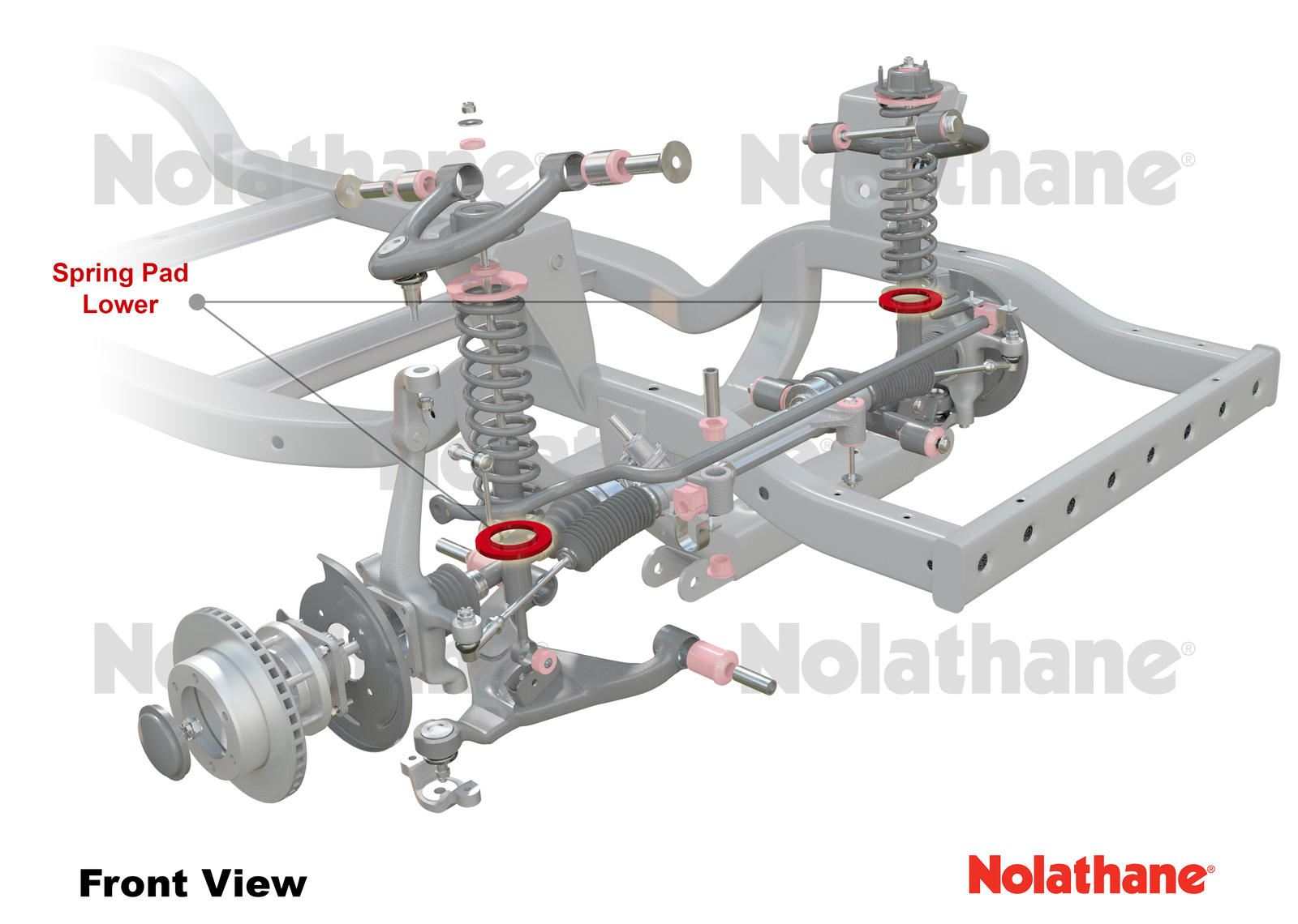 Front Coil Spring Pad +10mm Ride Height to Suit Ford Falcon/Fairlane XK-XP, Mustang Classic and Holden HQ-WB