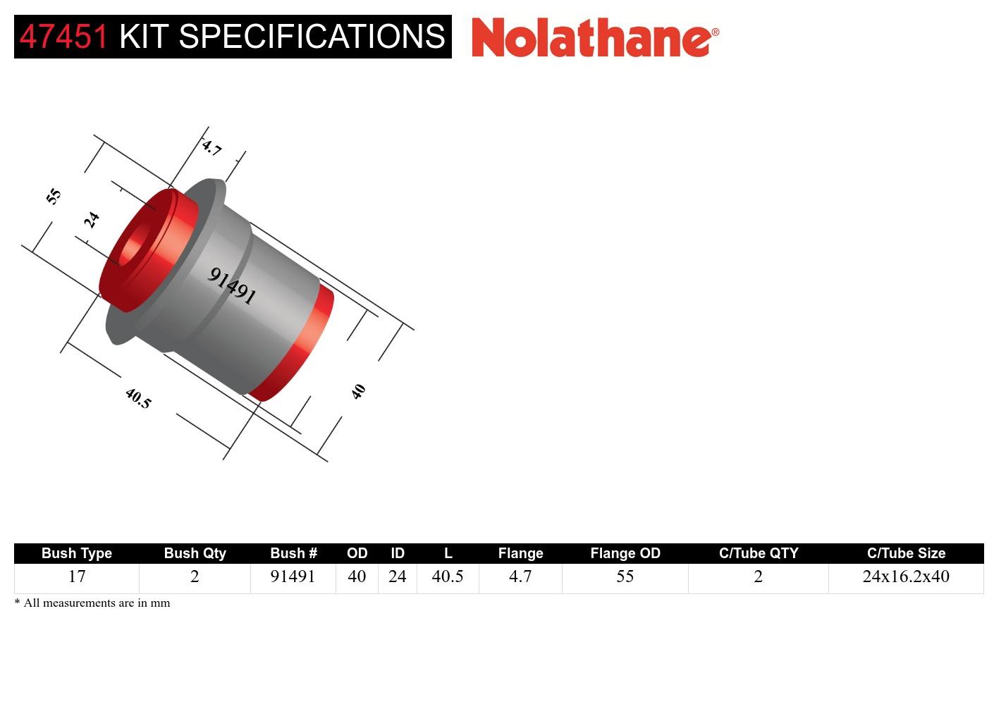 Rear Leaf Spring - Rear Eye Bushing Kit to Suit Fiat Ducato 250 and Peugeot Boxer