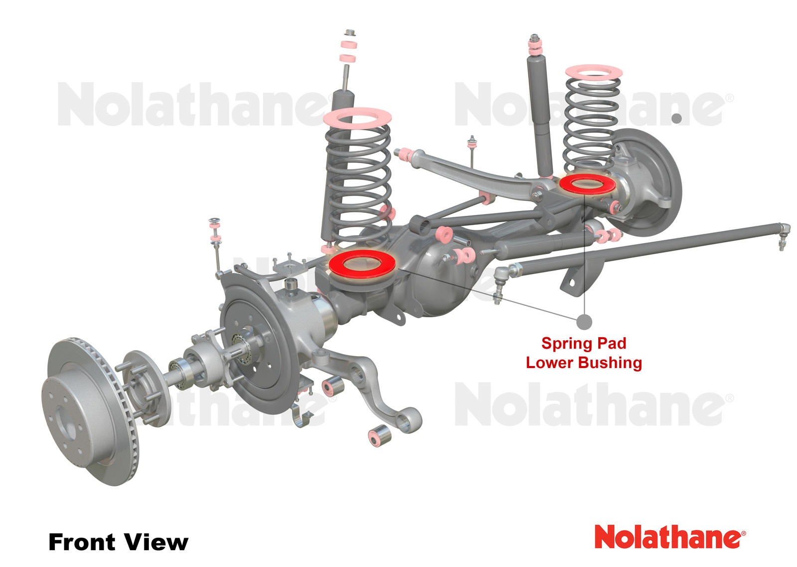 Front Coil Spring Pad - Lower Bushing Kit to Suit Nissan Patrol GQ, GU and Ford Maverick DA