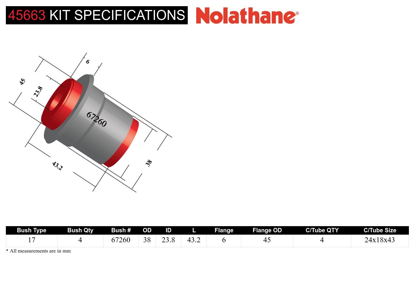 Front Upper Control Arm - Bushing Kit to Suit Holden Colorado, Rodeo and Isuzu D-Max
