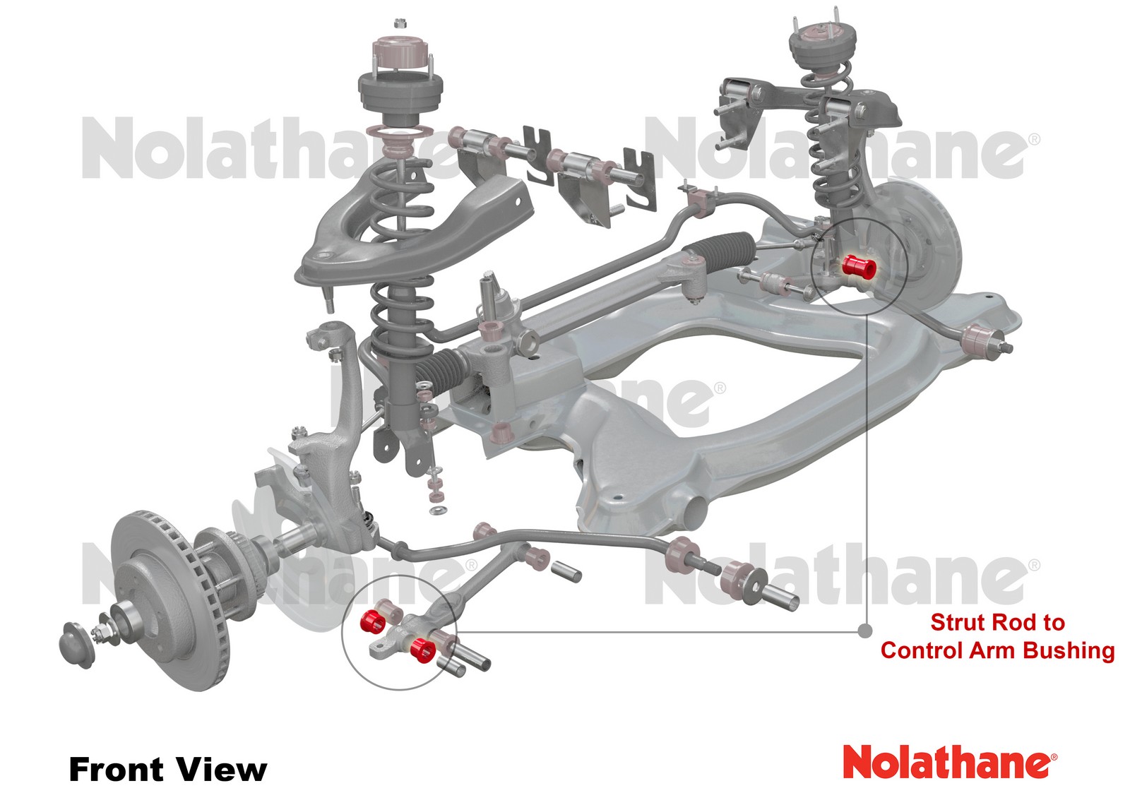 Front Strut Rod - To Control Arm Bushing Kit to Suit Ford Falcon/Fairlane EA-EL