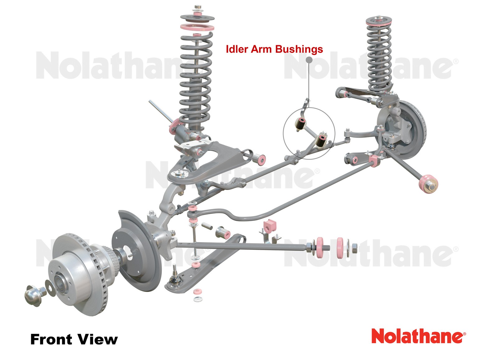Front Steering Idler Arm - Bushing Kit to Suit Nissan Navara D22 4wd