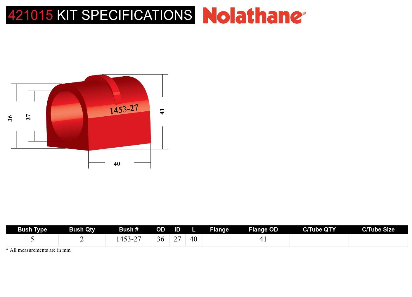 Front Sway Bar Mount - Bushing Kit 27mm to Suit Holden Commodore VB-VZ and HSV