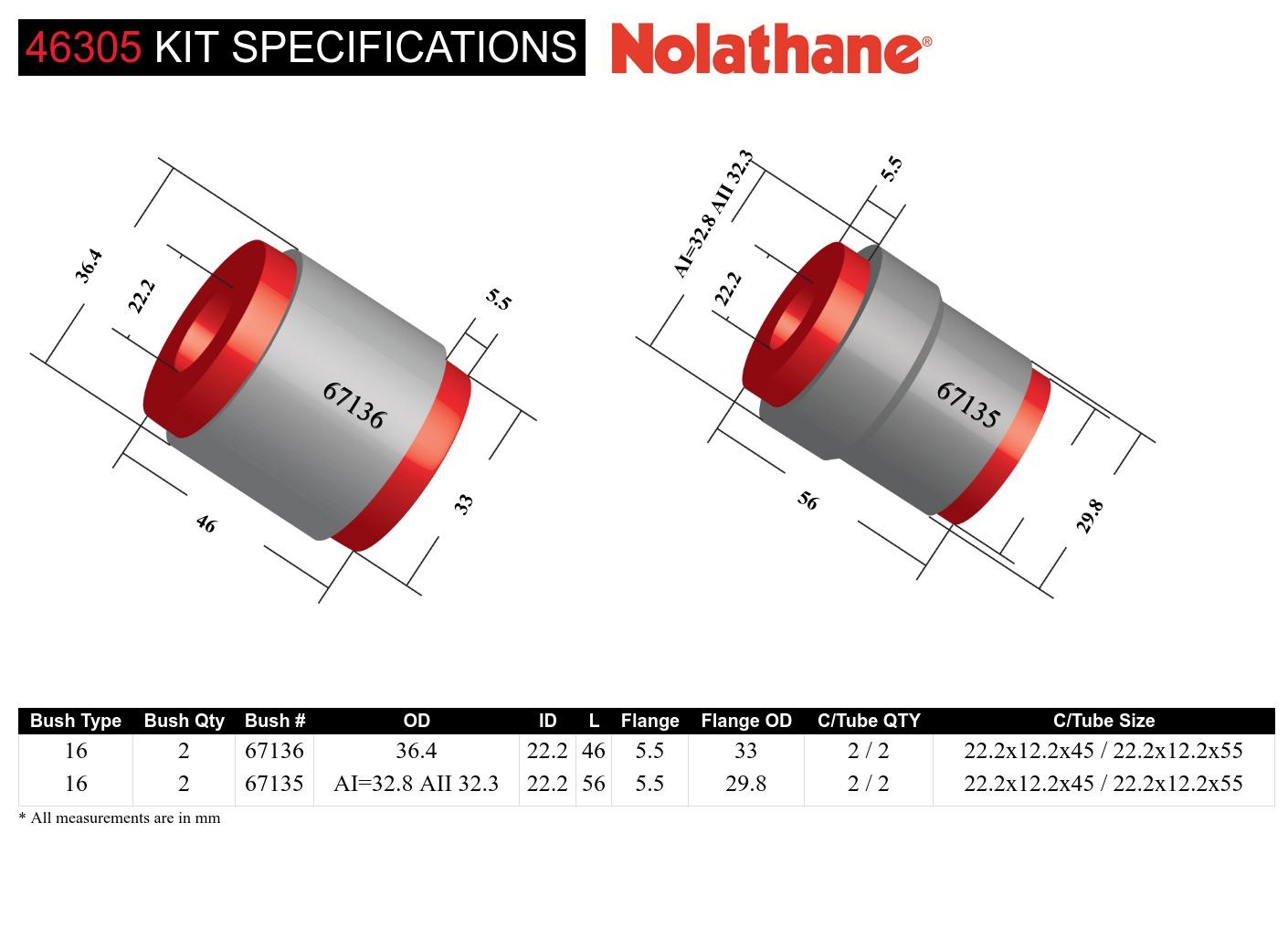 Control Arm Lower Rear - Bushing Kit to Suit Ford Focus, Mazda3 and Volvo C30