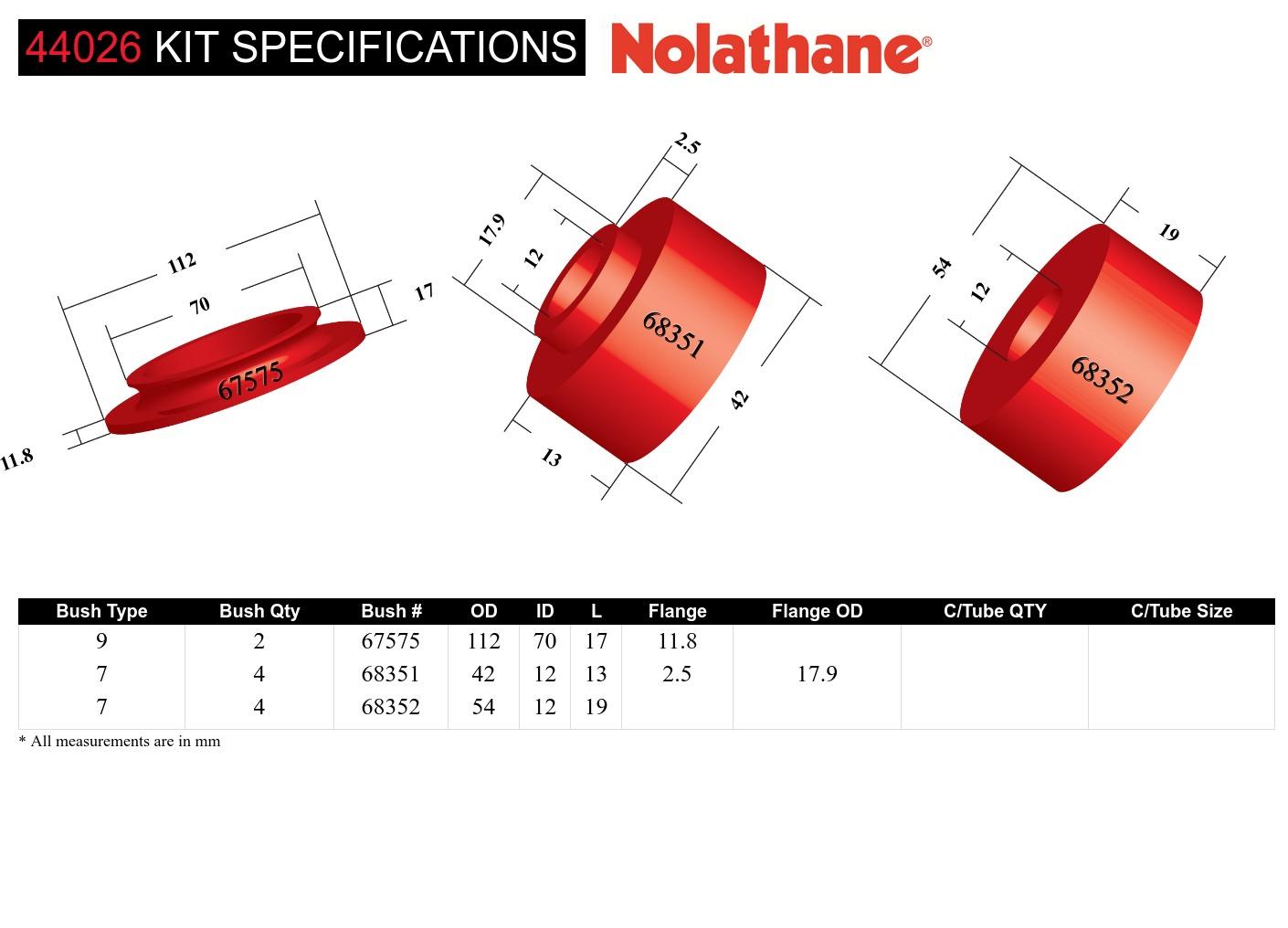 Front Strut Mount - Bushing Kit to Suit Toyota FJ Cruiser, HiLux, Prado and Foton Tunland