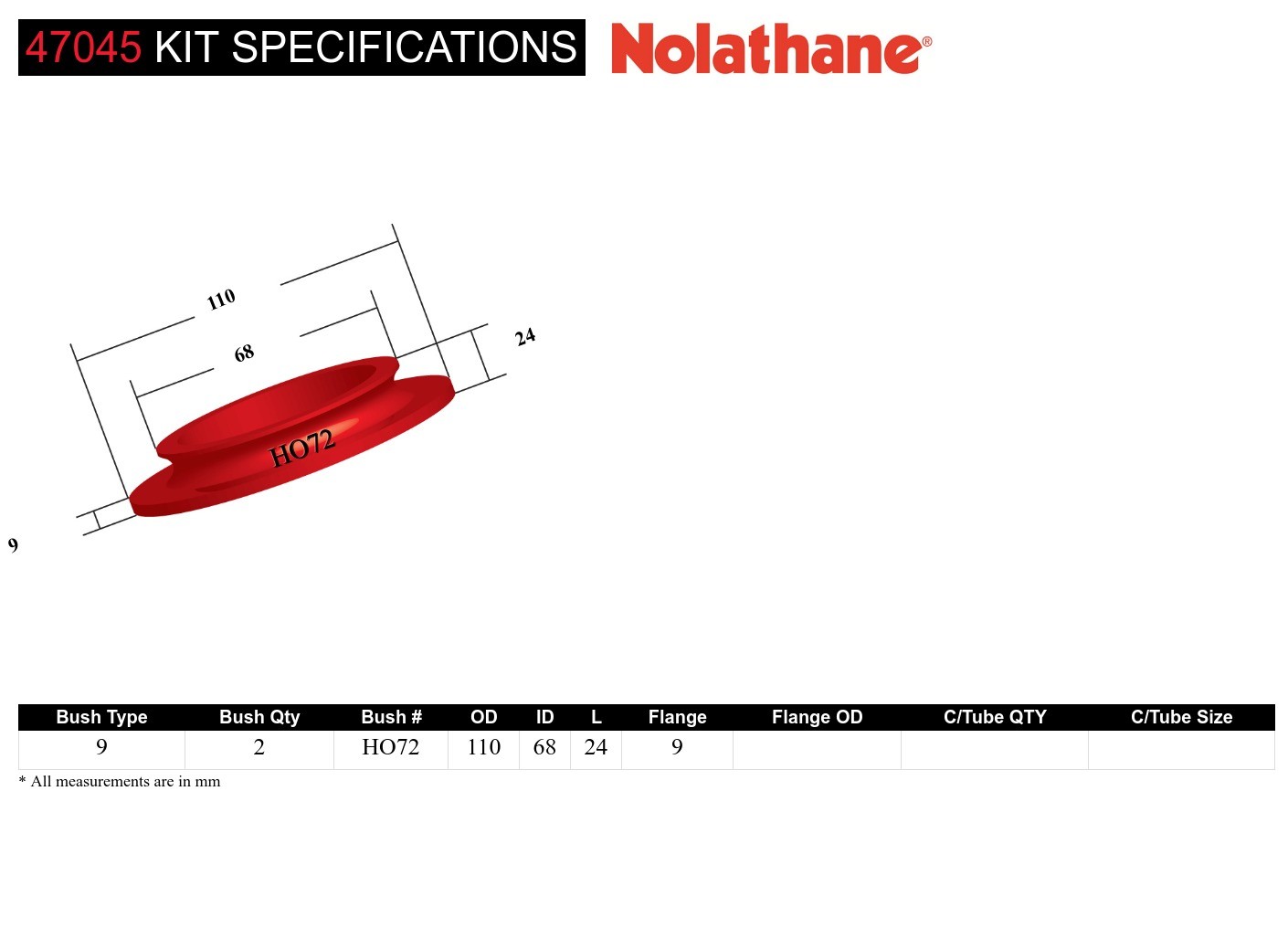Coil Spring Pad - Upper Bushing Kit to Suit Holden H Series HQ-HZ