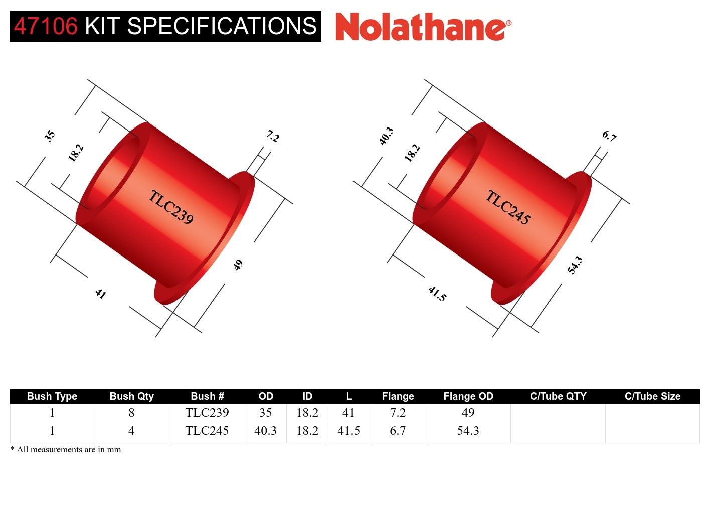 Front Leaf Spring - Bushing Kit to Suit Nissan Patrol GQ and Ford Maverick DA (Leaf)