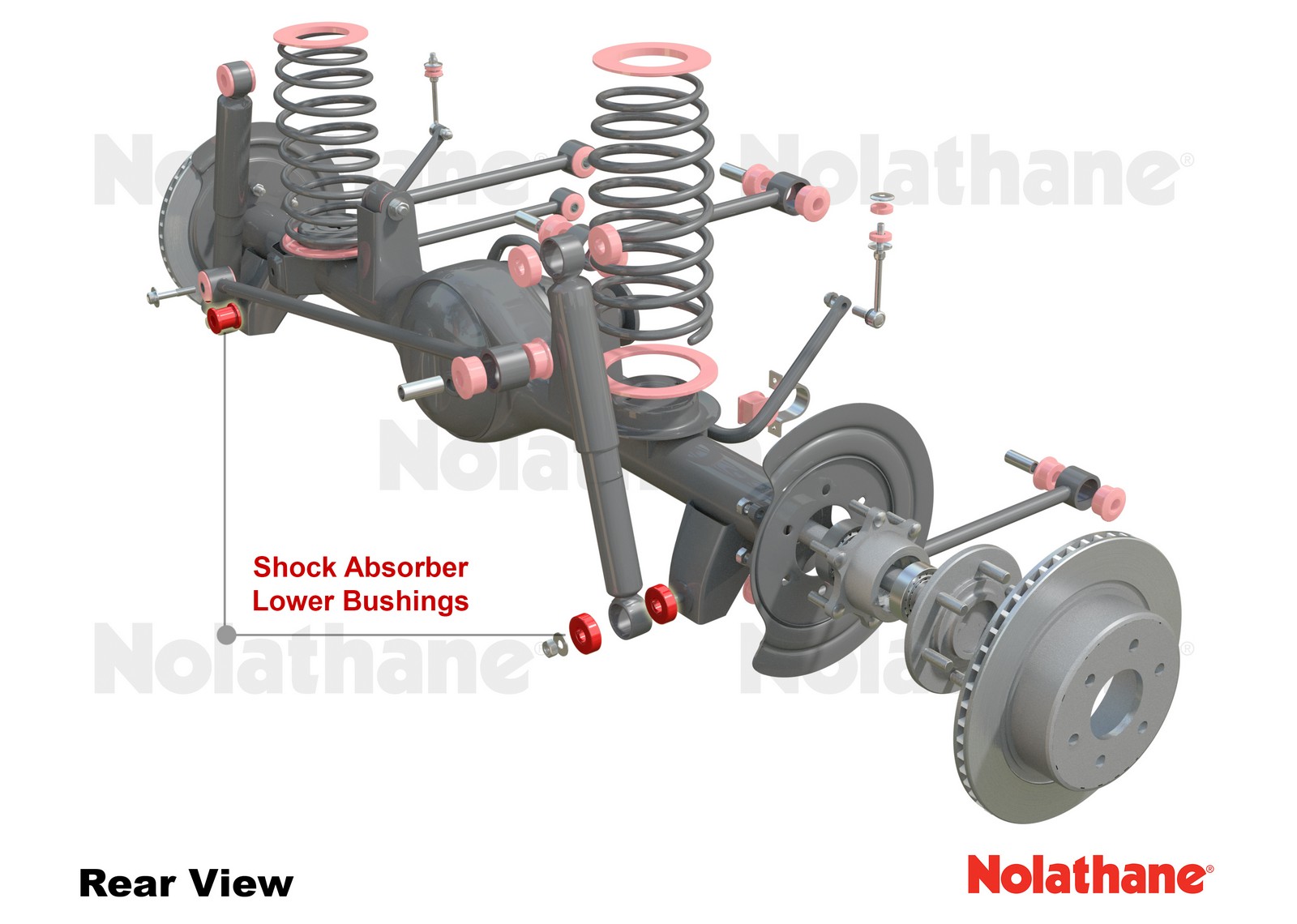 Rear Shock Absorber - Lower Bushing Kit to Suit Toyota Prado 120 Series and 4Runner GRN210