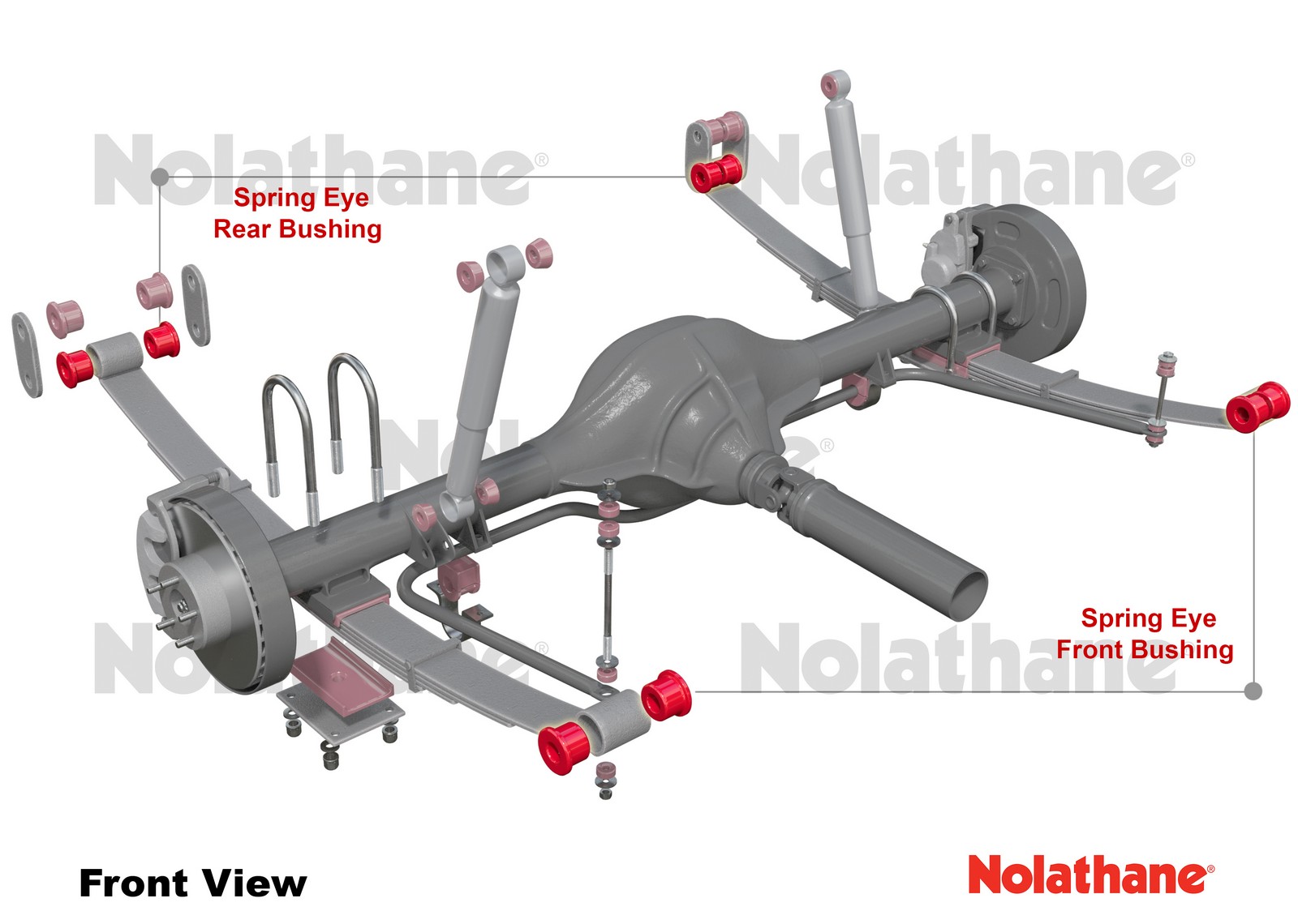 Rear Leaf Spring - Front and Rear Eye Bushing Kit to Suit Ford F350 4wd