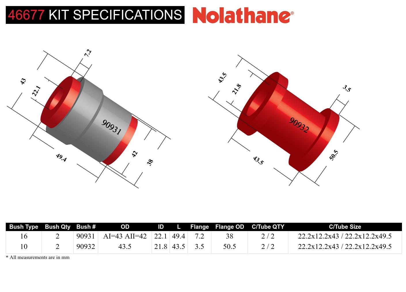 Rear Control Arm Lower Rear - Bushing Kit to Suit Mazda CX-5 KE, KF and Mazda6 GJ,GL