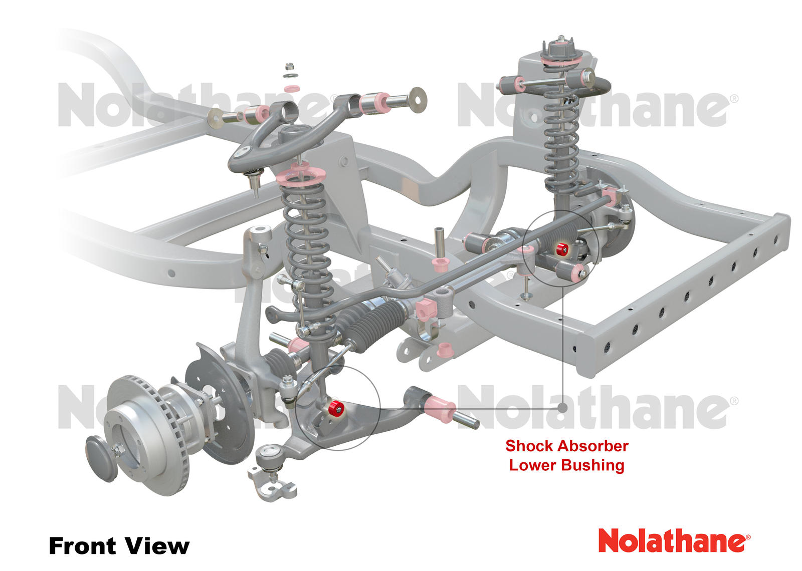 Front Shock Absorber - Lower Bushing Kit to Suit Mitsubishi Challenger PB, PC and Triton ML, MN