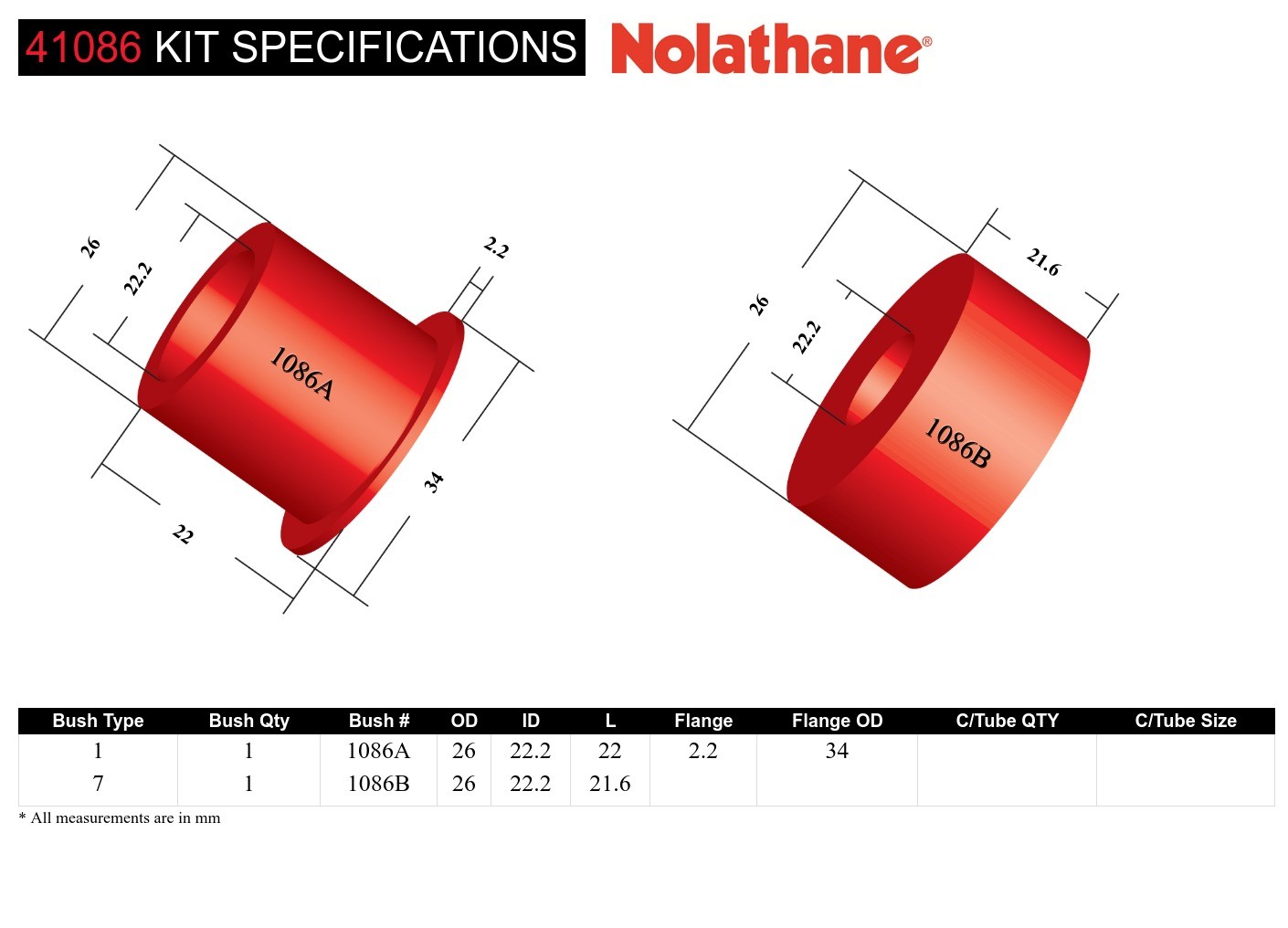 Front Steering Idler Arm - Bushing Kit to Suit Mitsubishi Pajero and Triton