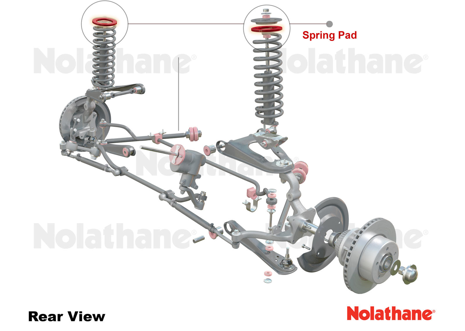 Front Coil Spring Pad +10mm Ride Height to Suit Ford Falcon/Fairlane XK-XP, Mustang Classic and Holden HQ-WB