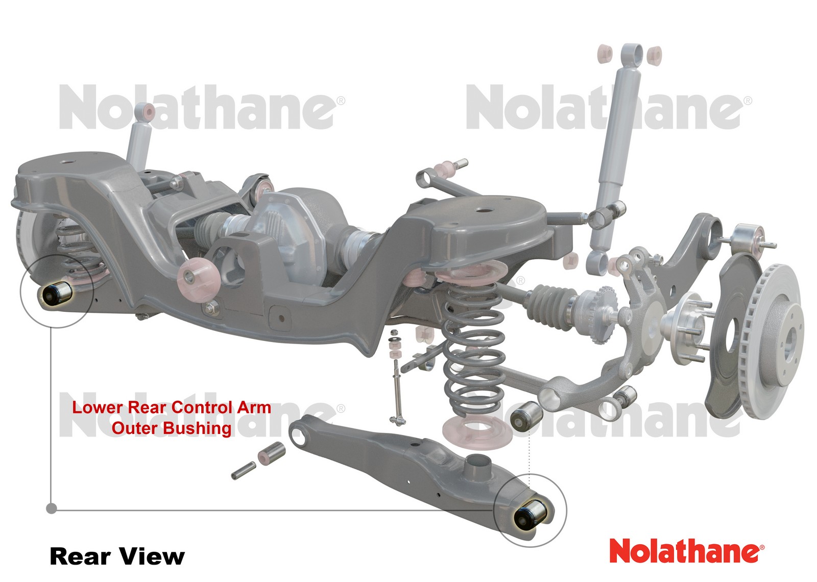Rear Control Arm Lower Rear - Outer Bushing Kit to Suit Audi, Seat, Skoda and Volkswagen PQ35 Fwd/Awd