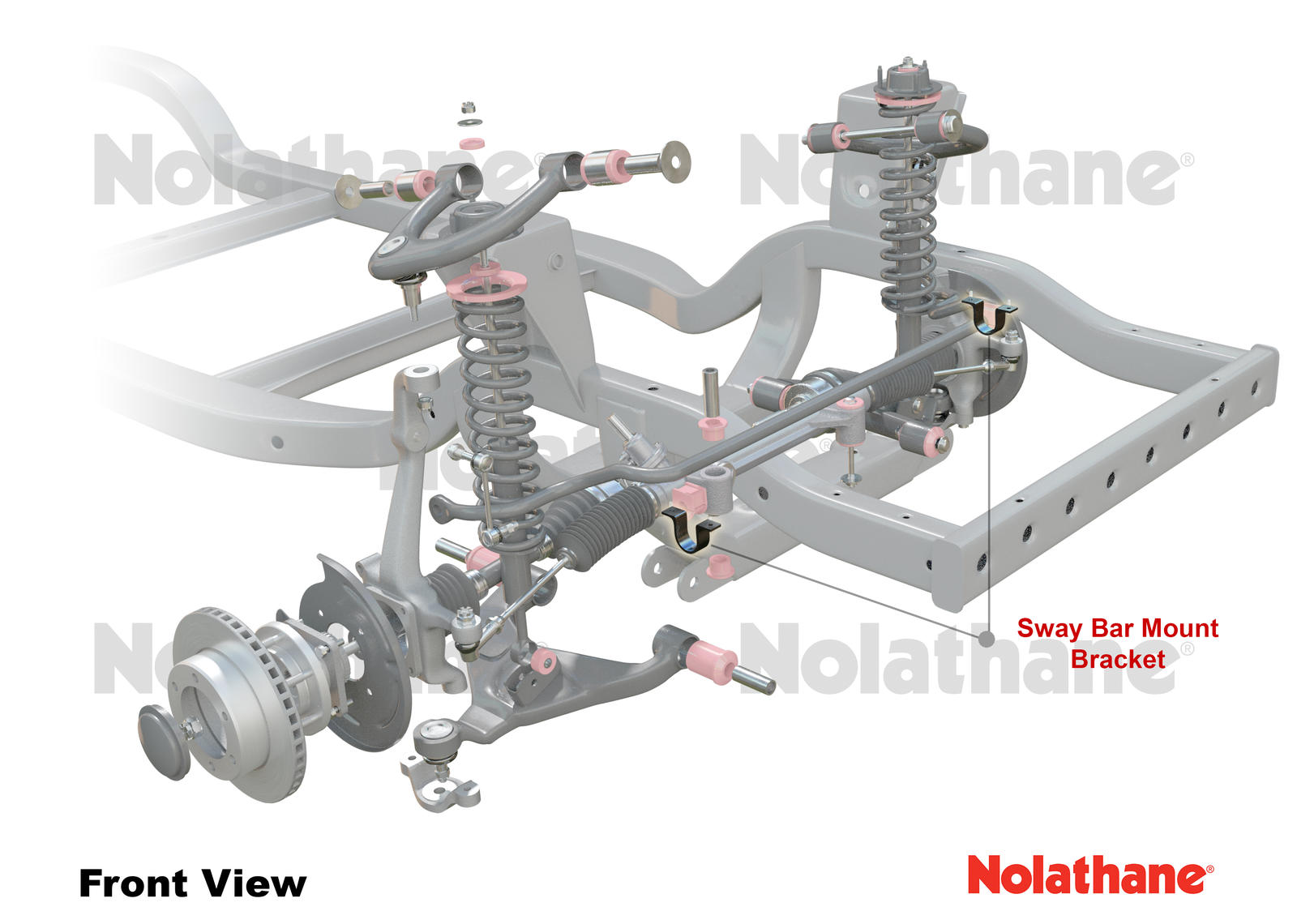 Front Sway Bar Mount - Relocation Spacer Kit to Suit Toyota HiLux 2005-2015 and Foton Tunland P201 4wd