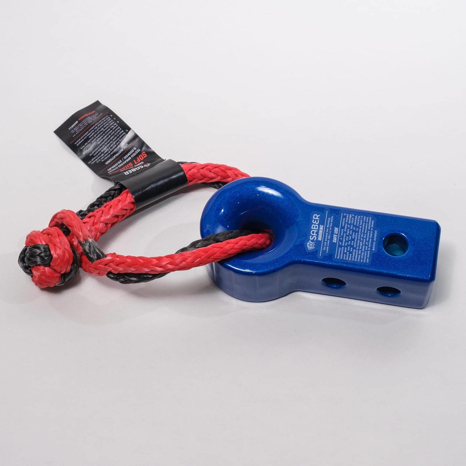 7075 Saber Alloy Recovery Hitch - Blue Prismatic & 9K Soft Shackle