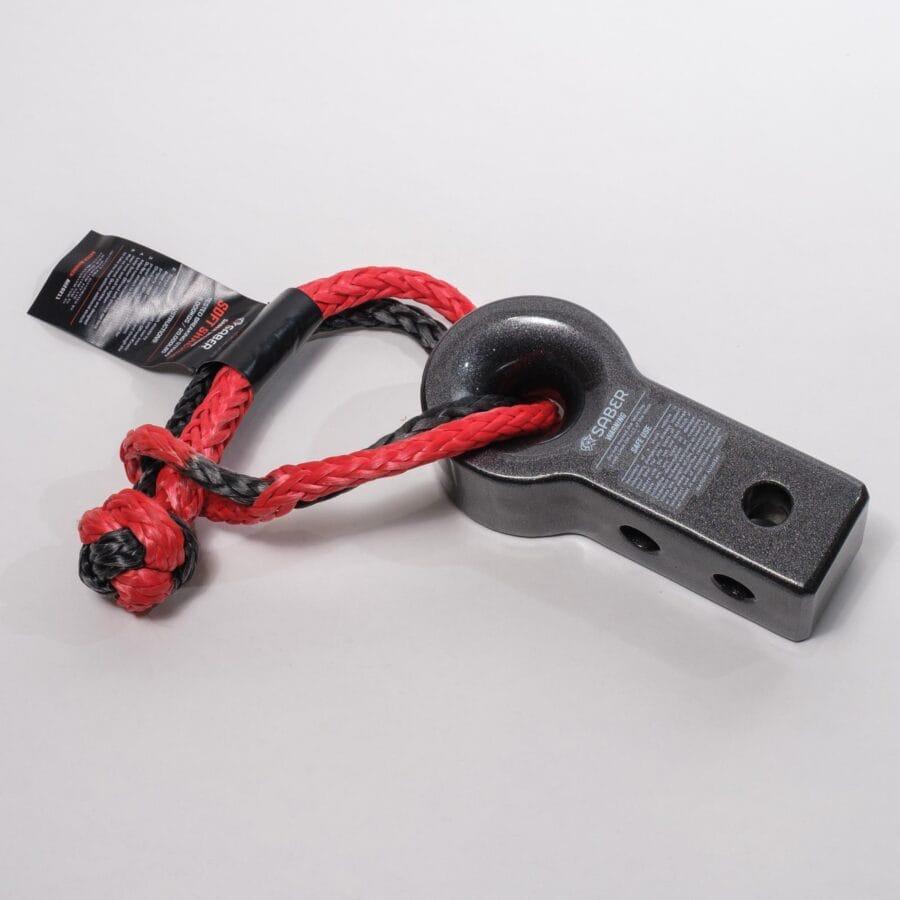 7075 Saber Alloy Recovery Hitch - Dark Grey Prismatic & 9K Soft Shackle