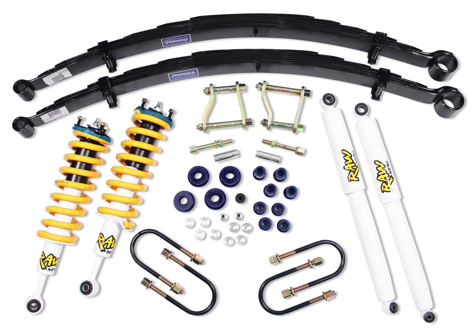 2 Inch 50mm RAW Nitro 4x4 ReadyStrut Lift Kit to suit Mazda BT-50 UP, UR 2011-2020 & Ford Ranger PX I, PX II 2011-2018