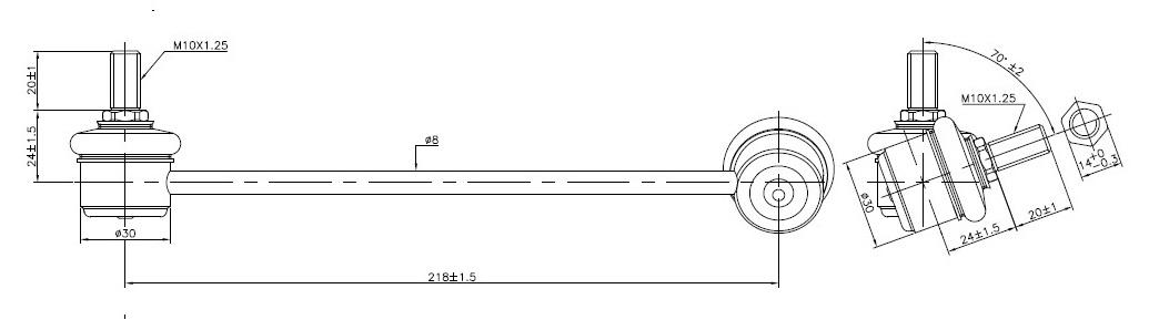 Front Right Sway Bar Link to suit Kia Rio BC, DC