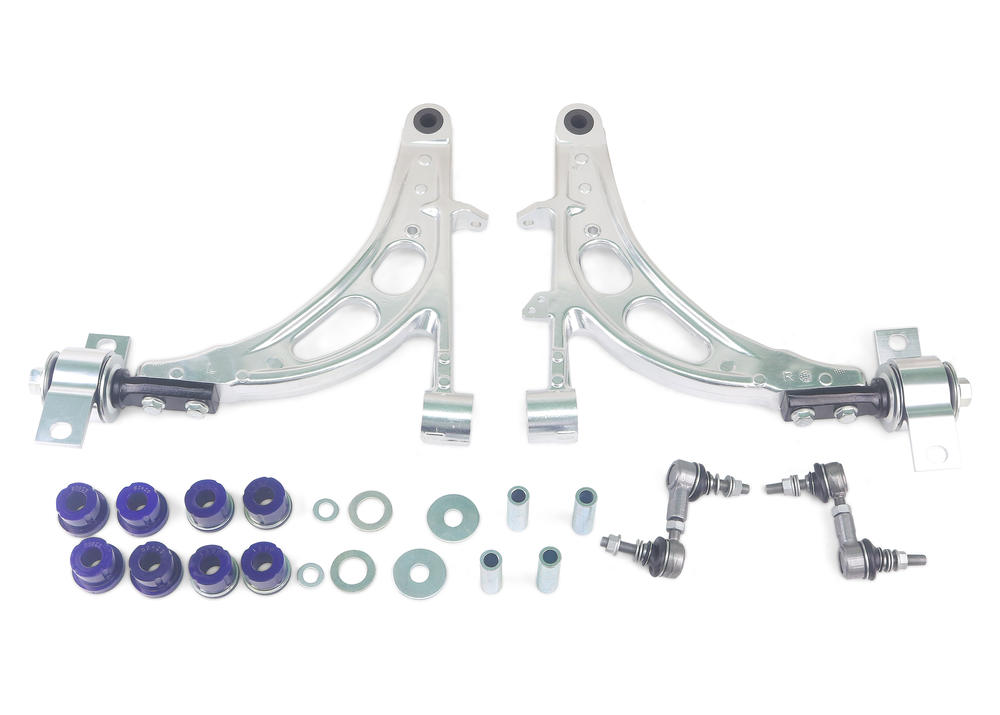 Front Lower Alloy Control Arm Kit with Anti Lift Bushes excluding Ball Joints to suit Subaru Impreza 1992-2007