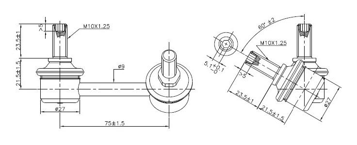 Rear Right Sway Bar Link to suit Honda Civic FD, FA, FG & FB