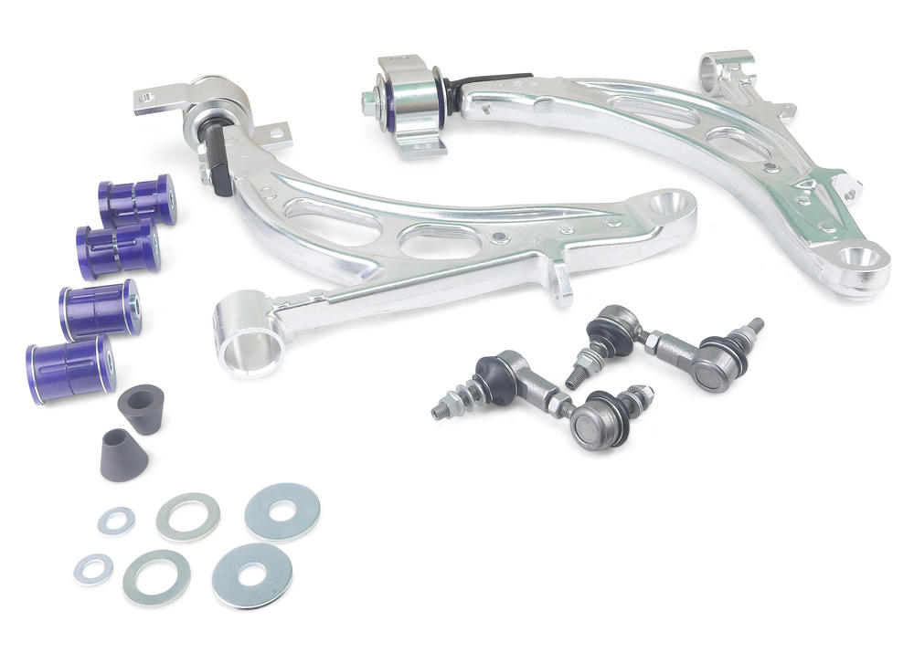 Front Lower Alloy Control Arm Kit with Anti Lift Bushes excluding Ball Joints to suit Subaru Impreza 1992-2007