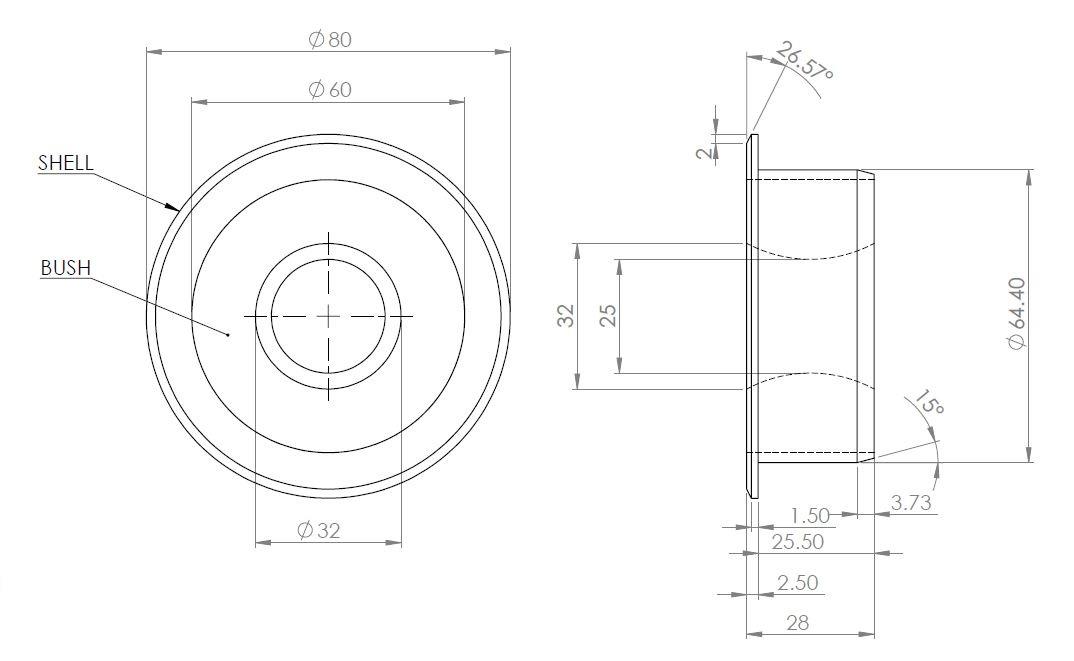 Front Control Arm Lower Rear Standard Bush Kit to suit VAG MQB Platform Vehicles with Steel Subframe