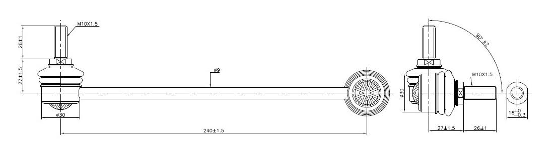 Front Left Sway Bar Link to suit BMW 5 Series E39