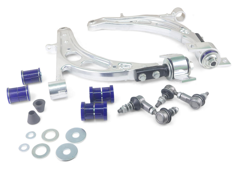 Front Lower Alloy Control Arm Kit with Anti Lift Bushes excluding Ball Joints to suit Subaru Impreza 1992-2007