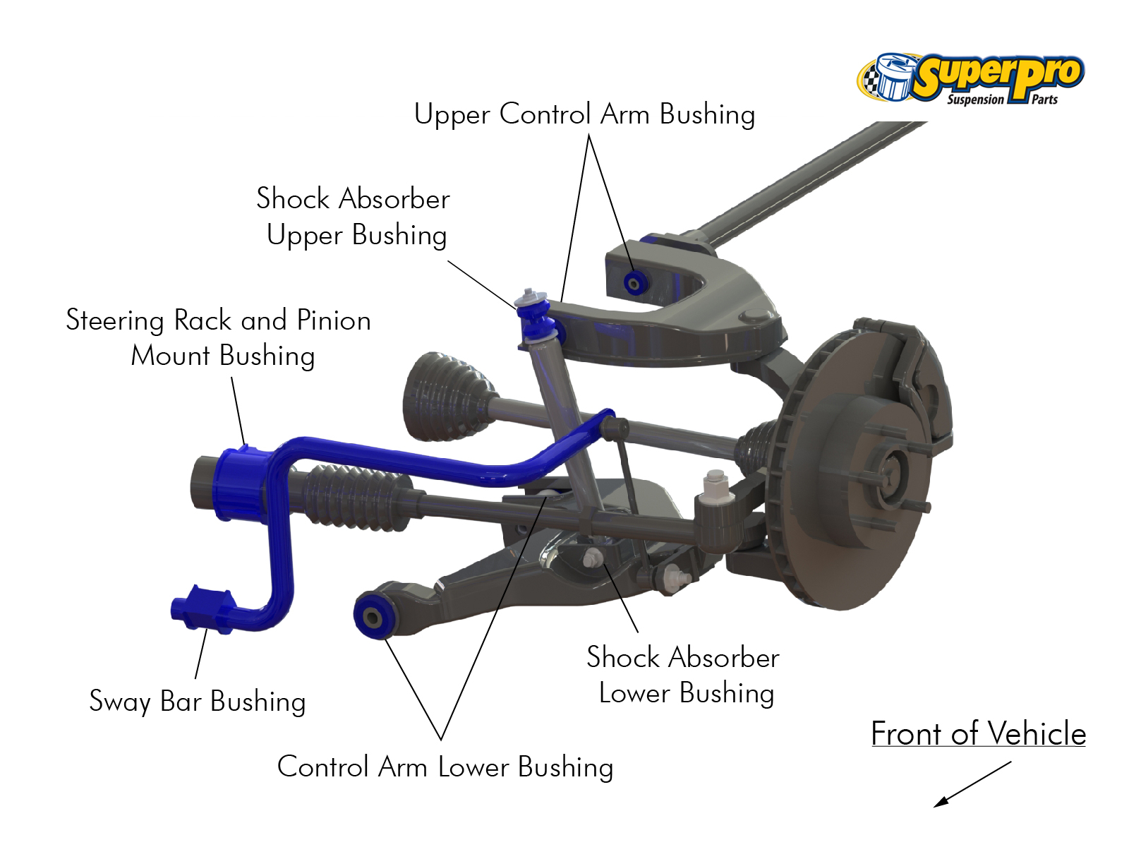 Front suspension diagram for MITSUBISHI STARWAGON 1986-2006 | EXPRESS SF, SG, SH, SJ, WA 4WD 