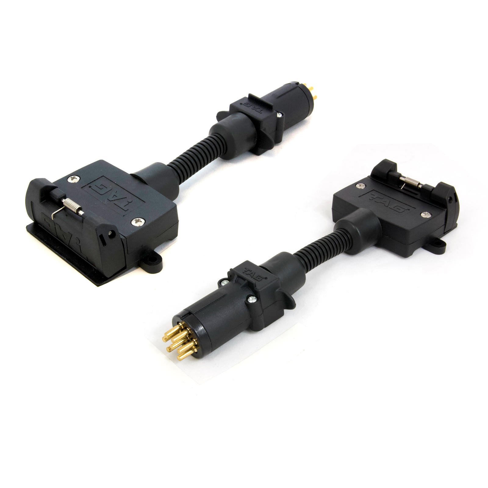 TAG Pulse Trailer Adapter 7 Pin Flat Plug to 7 Pin Small Round Socket