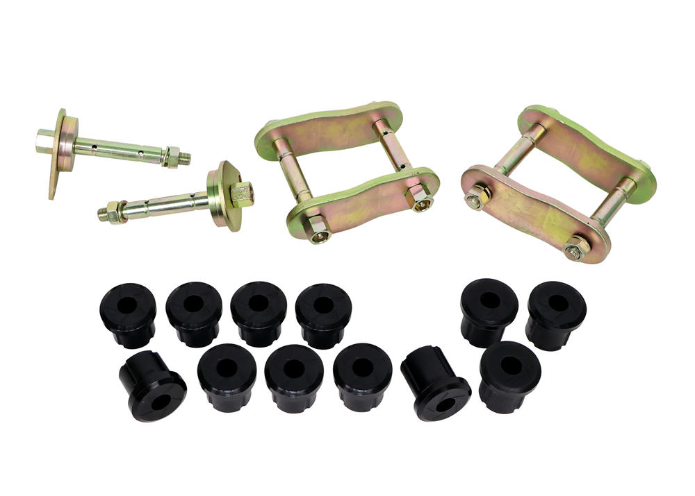 Rear Leaf Spring - Bushing and Greaseable Shackle/Pin Kit to Suit Toyota Land Cruiser 76, 78 and 79 Series