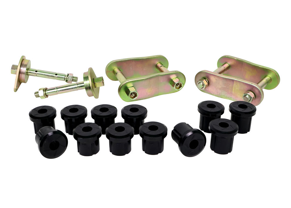 Rear Leaf Spring - Bushing and Greaseable Shackle/Pin Kit to Suit Toyota Land Cruiser 76, 78 and 79 Series