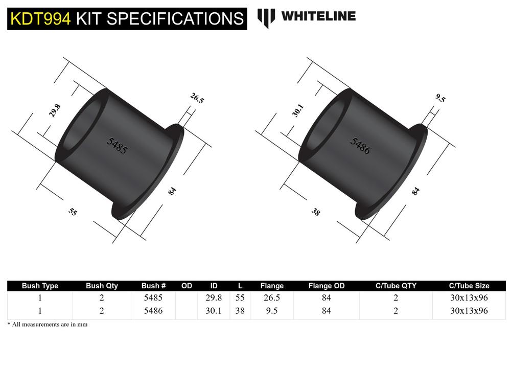 Rear Beam Axle - Bushing Kit to Suit Hyundai I20 N