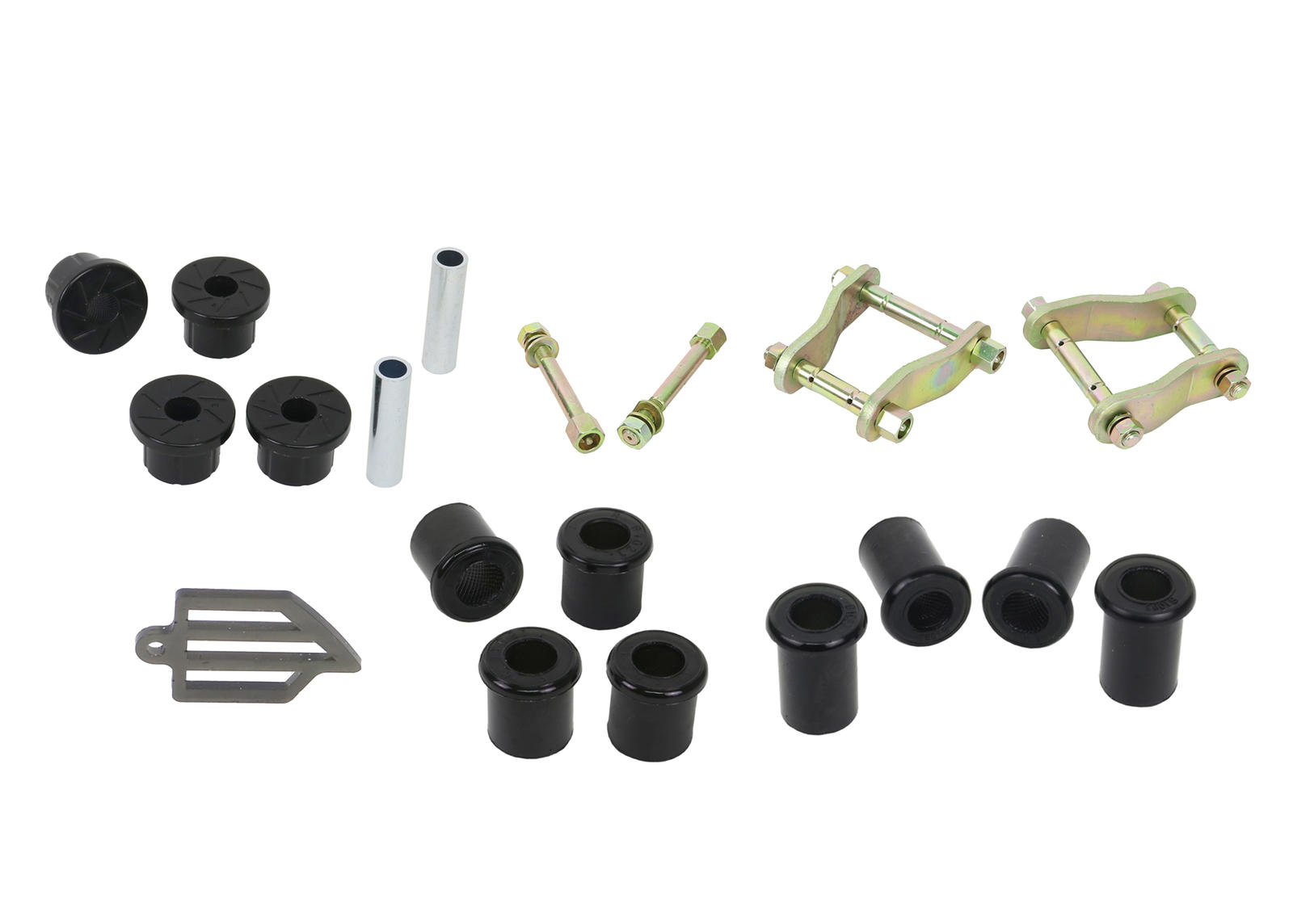 Rear Leaf Spring Bushing and Greaseable Shackle/Pin Kit to Suit Holden Colorado, Isuzu DMax