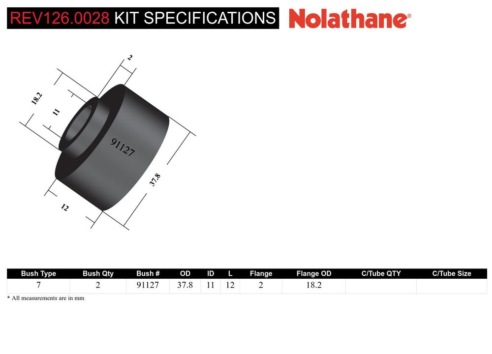 Shock Absorber - Bushing Kit to Suit Universal Applications