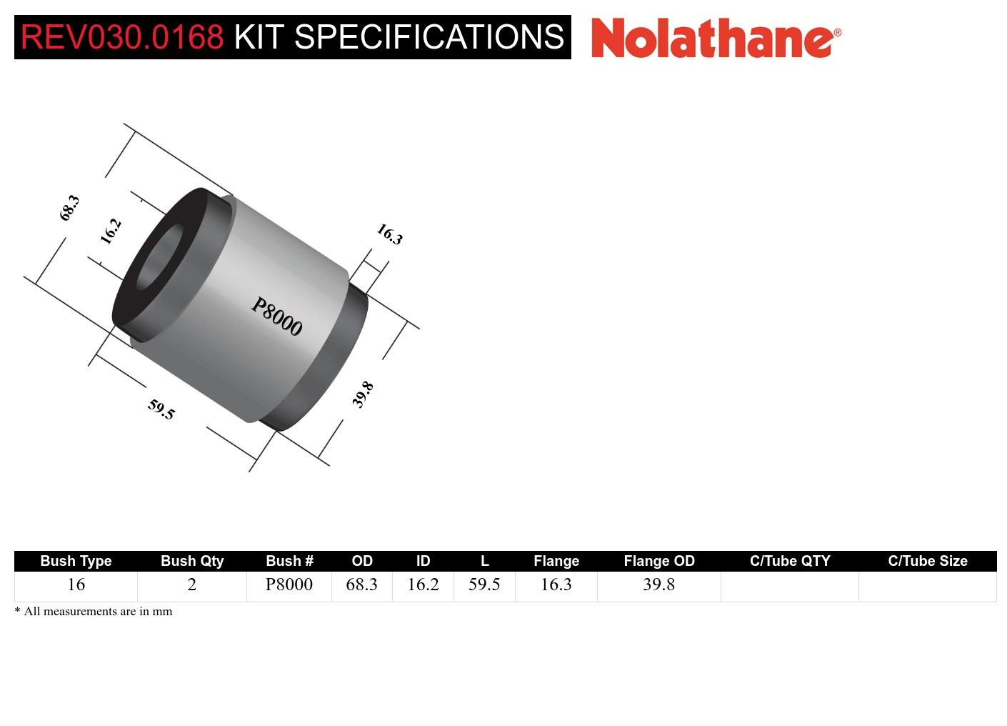 Front Lower Control Arm - Inner Rear Bushing Kit to Suit Toyota Corolla, Rav 4 and Tarago