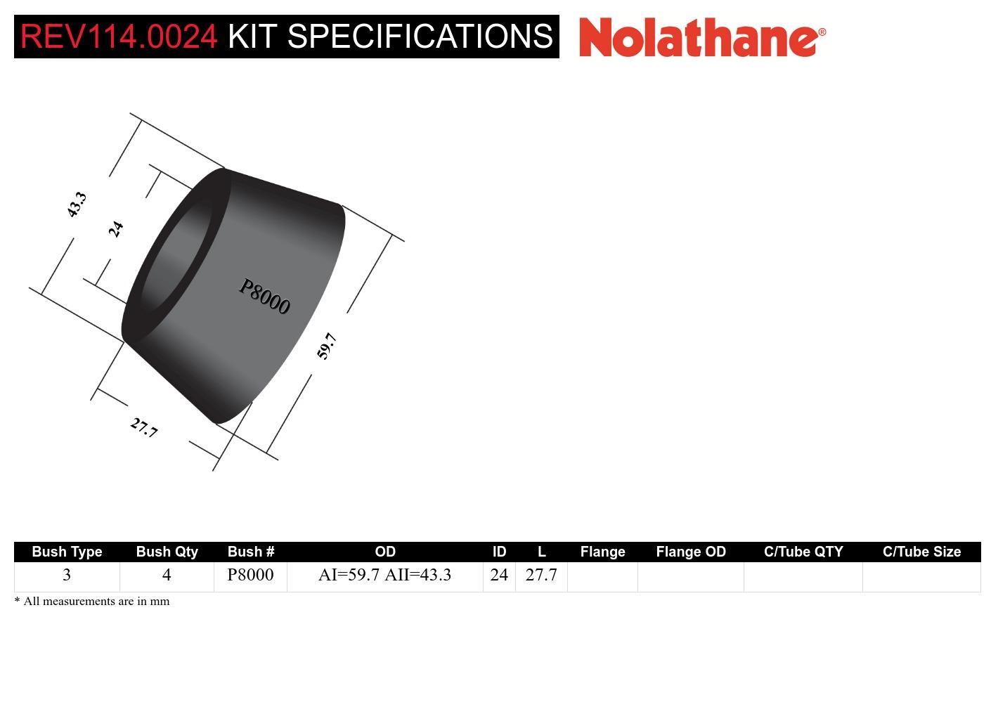 Rear Trailing Arm Lower - Front Bushing Kit to Suit Mitsubishi Pajero NA-NL