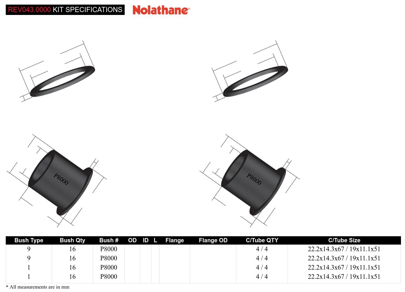 Trailing Arm Lower and Upper - Bushing Kit to Suit Jeep Grand Cherokee ZG, ZJ