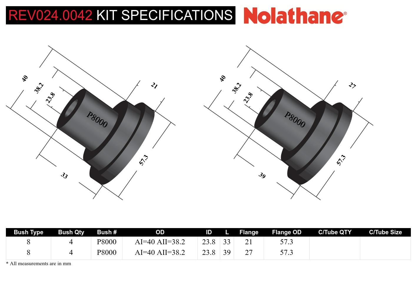 Radius Arm - To Chassis Bushing Kit-Setback to Suit Nissan Patrol GQ, GU