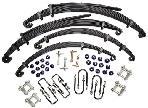 Go to Formula 4x4 Leaf Spring Kit to suit Toyota LandCruiser - approx. 50mm Lift at 50-100kg Front & 0-100kg load (Troop Carrier) & 0-200kg (Cab Chassis) Rear