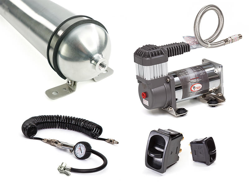 Dual Paddle Air Control Kit with Tyre Inflation using 1 Gallon Air Tank and Heavy Duty Compressor