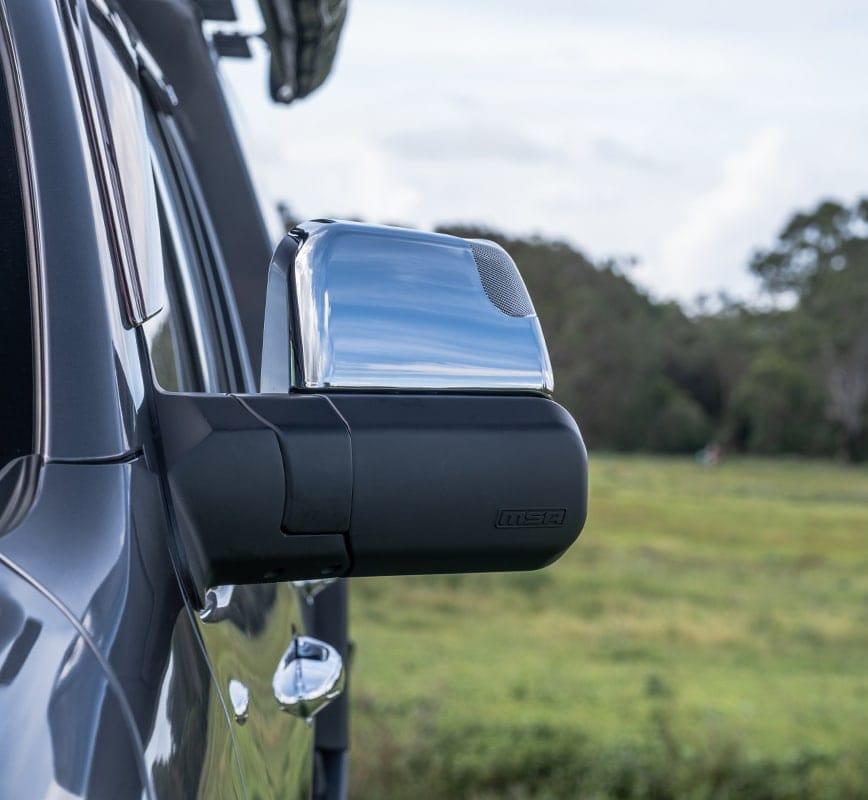 MSA Chrome Towing Mirror to suit Isuzu D-MAX & Holden Colorado - non power fold, manual