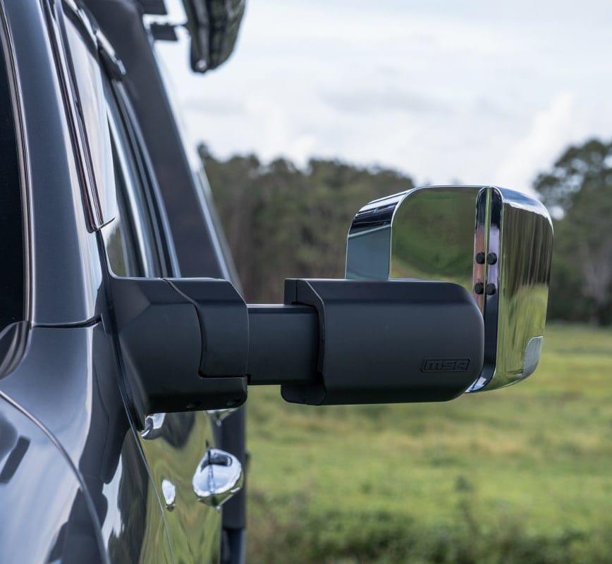 MSA Chrome Towing Mirror to suit Isuzu D-MAX & Holden Colorado - non power fold, manual