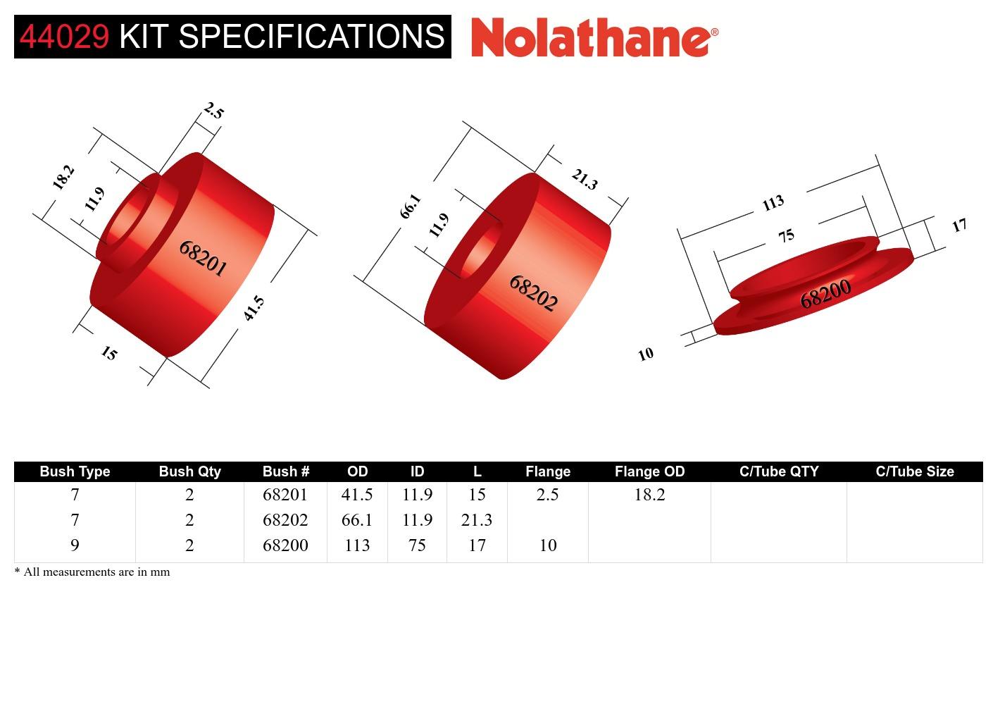 Front Strut Mount - Bushing Kit to Suit Holden Colorado, Isuzu D-Max and LDV T60