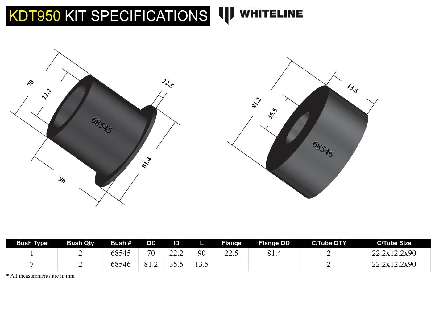Rear Beam Axle - Bushing Kit to Suit Holden Astra AH