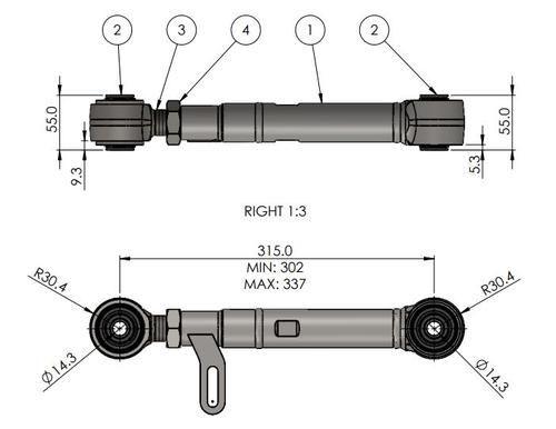 Go to Rear Adjustable Upper Trailing Arm Kit to suit Toyota Prado 150 Series (non KDSS vehicles only), FJ Cruiser & GWM Tank 300