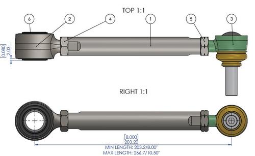 Go to Front Extended Heavy Duty Sway Bar Link with quick release to suit Jeep Wrangler JK