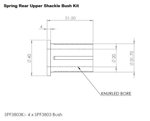 Go to Leaf Spring Upper Shackle Bush Kit to suit Mazda BT-50, Ford Ranger & VW Amarok